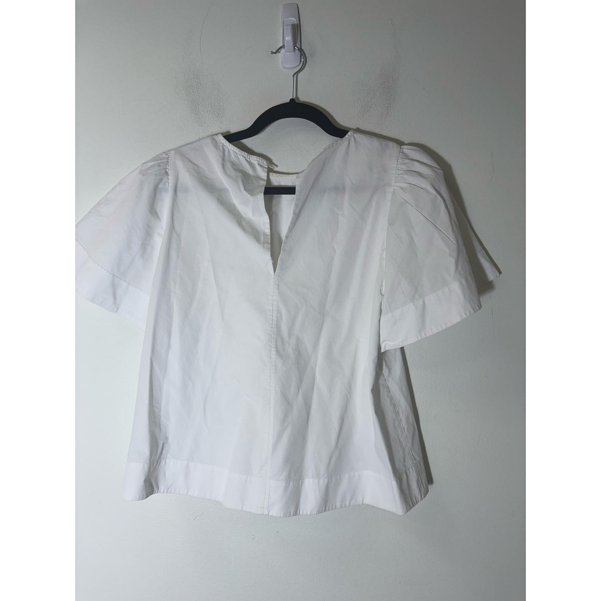 Broome Street Kate Spade White Cotton Blouse with Bell Sleeves Sz XS