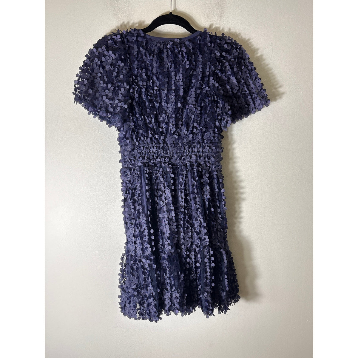 Anthropologie Purple 3D Flower Mini Dress Sz XSP