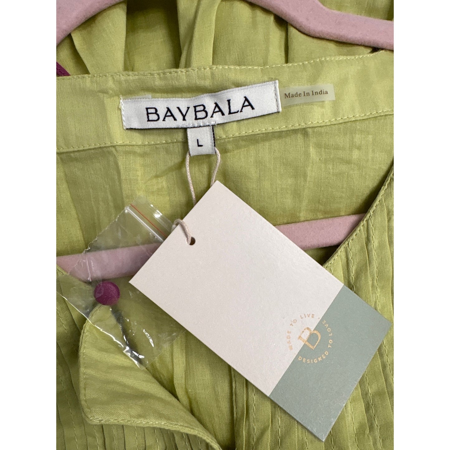 Baybala Army Green Long Sleeve Button Up Cotton Maxi Dress Sz L