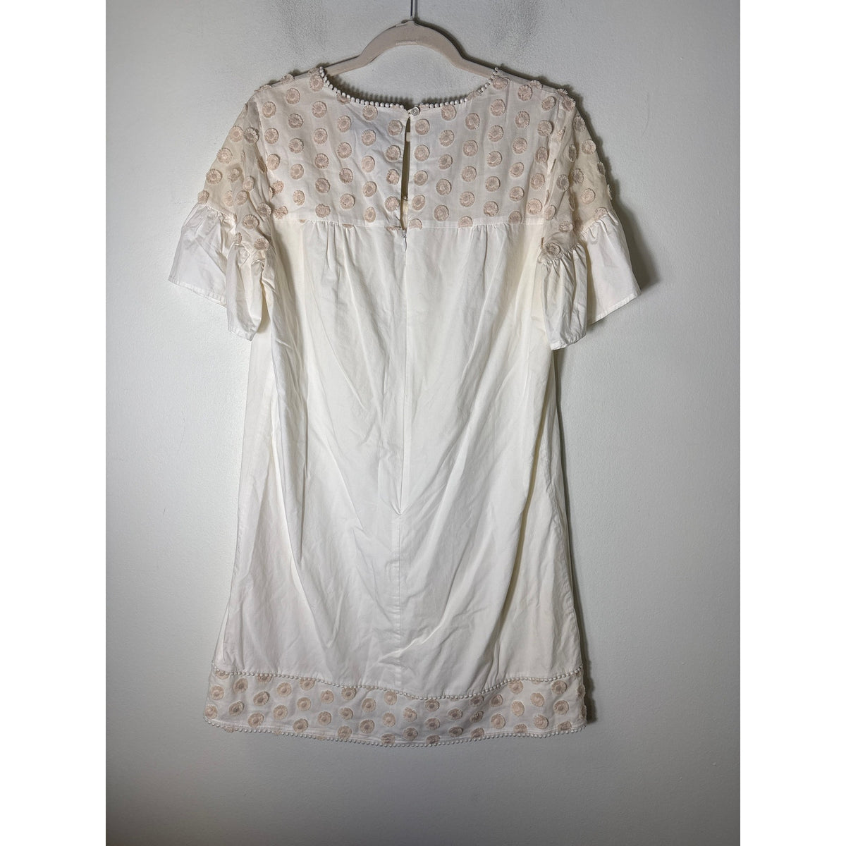 J. Crew Cream Short Sleeve Cotton Knee Length Dress Sz 8