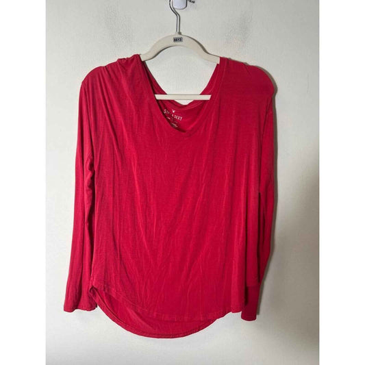 American Eagle Soft & Sexy Tee Long Sleeve V Neck Orange Pink - S
