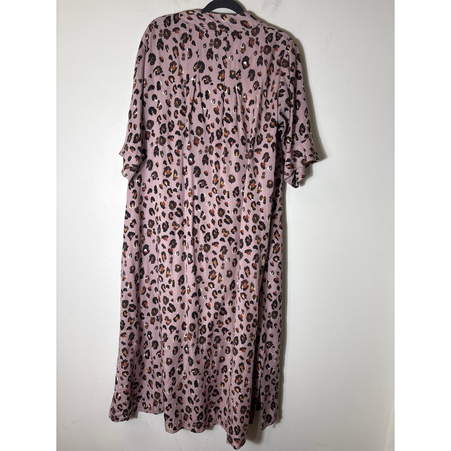 Brooke Wright Dusty Pink Cheetah Pring Caftan Sz L