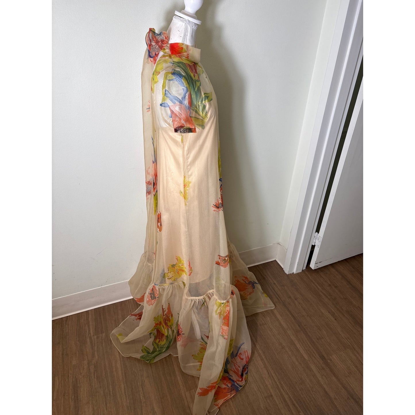 Staud Yellow Floral Gown Sz M