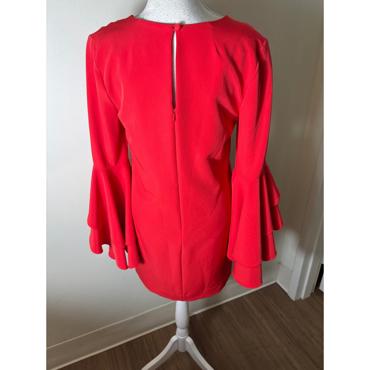 Milly Red Ruffle Sleeve Mini Dress Sz 4