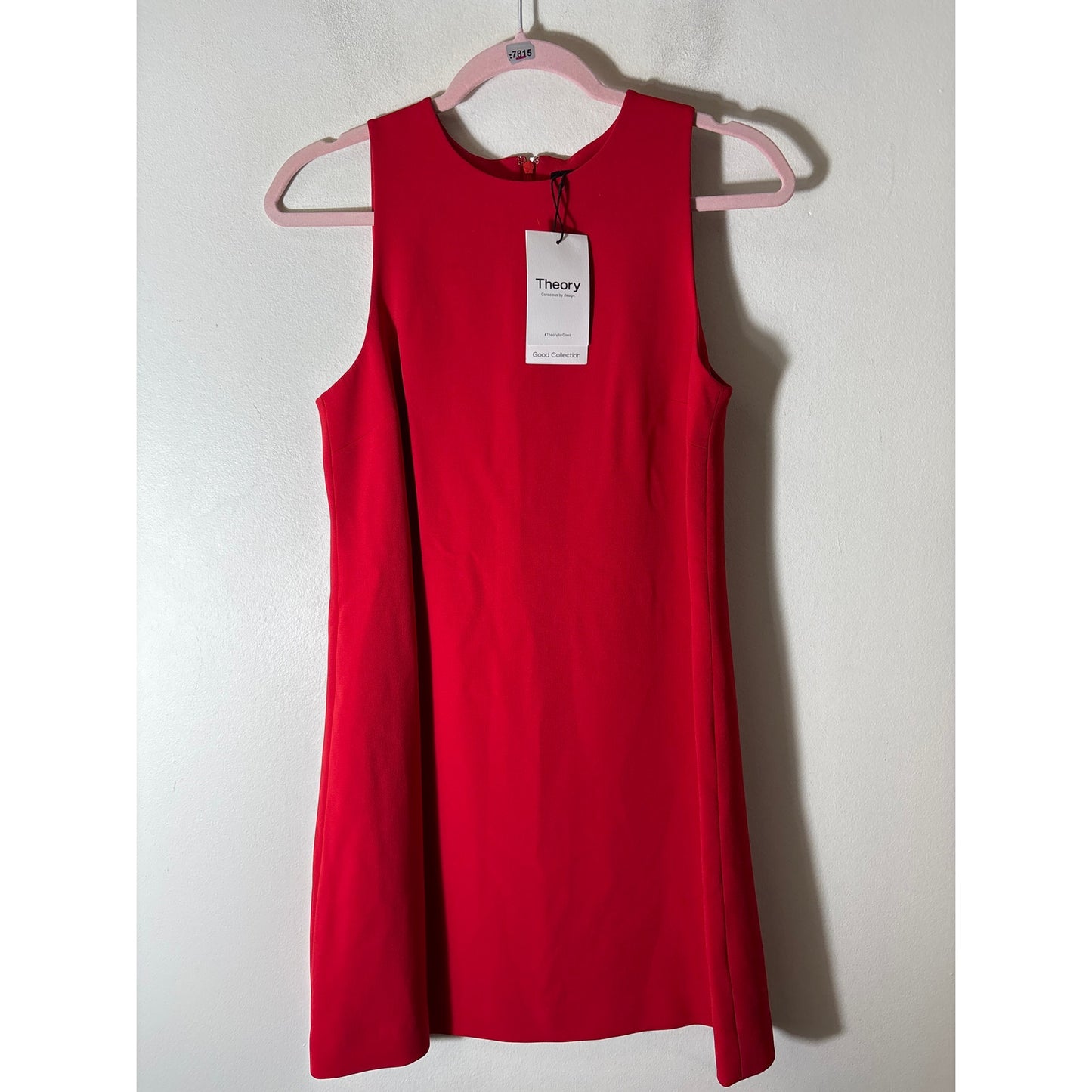 NWT Theory Red sleeveless Mini Shift Dress Sz 2