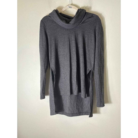 Chrerish Gray Funnel Neck Long Sleeve Shirt Sz S