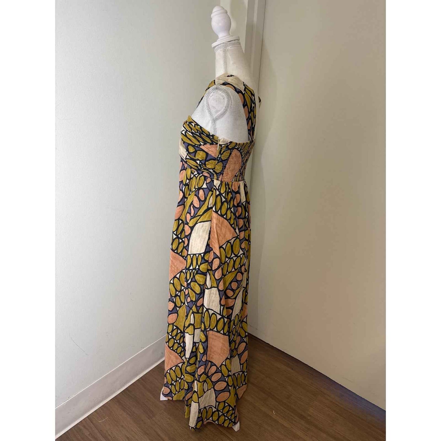 Cleobella Multicolor Print Cotton Maxi Dress Sz S