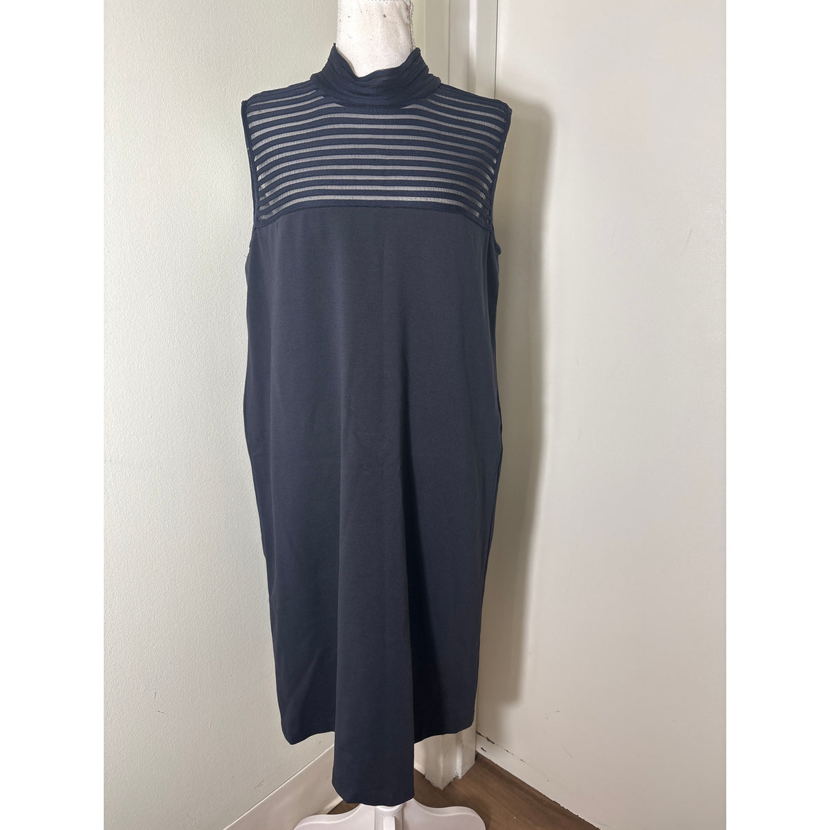 Lafayette 148 Navy Shift Dress Sz M