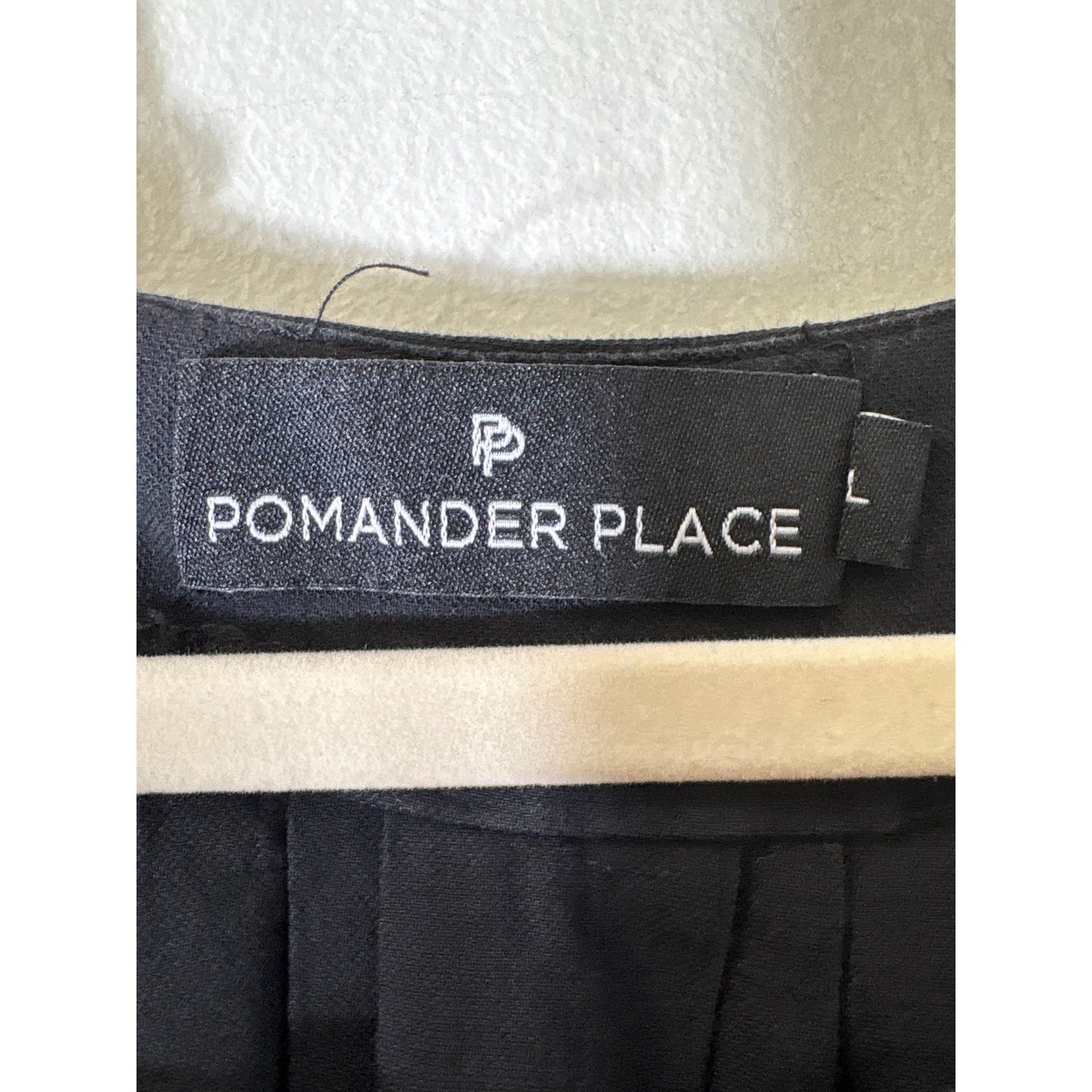 Pomander Place Black Bell Sleeve Linen Mini Shift Dress Sz L