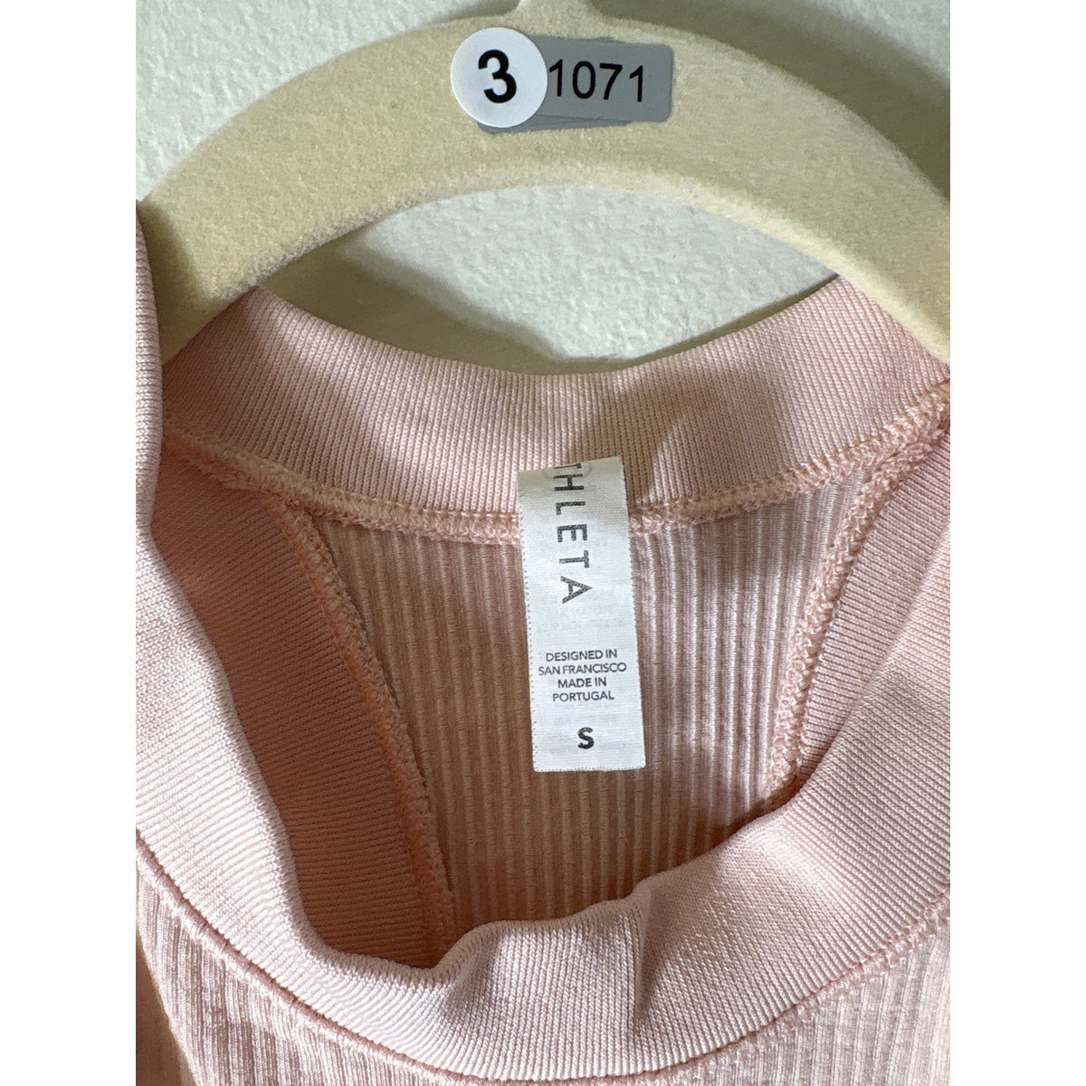 Athleta Blush Pink Ribbed Racerback Sleeveless Tank Sz S