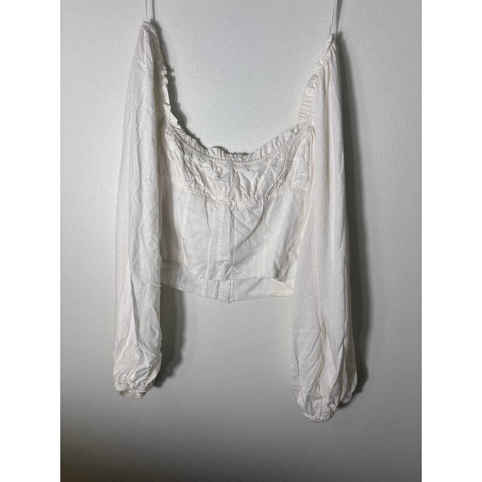 Princess Polly Long Sleeve Off the Shoulder Cropped Top with Underwire Sz 8