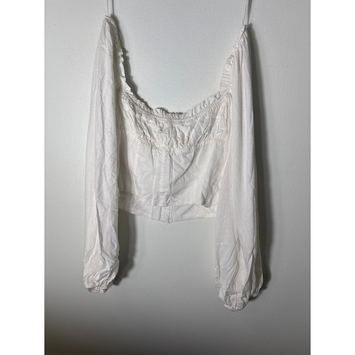 Princess Polly Long Sleeve Off the Shoulder Cropped Top with Underwire Sz 8