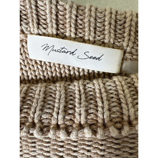 Mustard Seed Tan Over Size Pullover Sweater Sz S