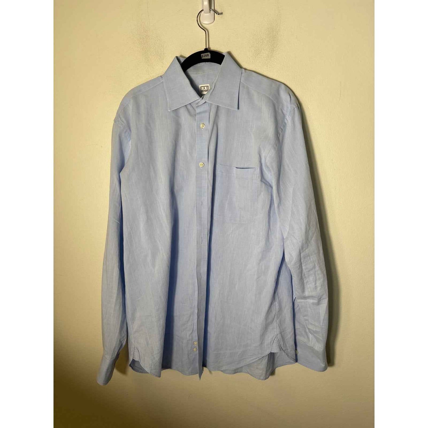 Men's Ike Behar Light Blue Long Sleeve Button Down Dress Shirt Sz 15.5 (34/35)