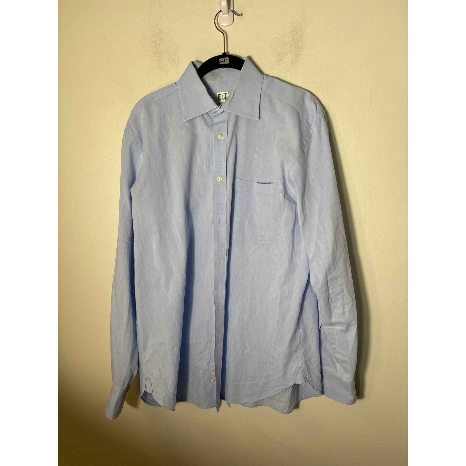 Men's Ike Behar Light Blue Long Sleeve Button Down Dress Shirt Sz 15.5 (34/35)