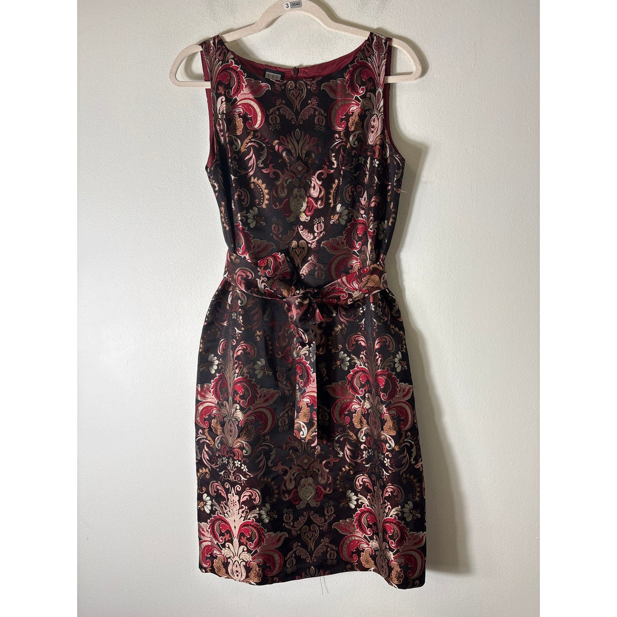 Due per Due Maroon Sleeveless Silk Midi Dress Sz 6