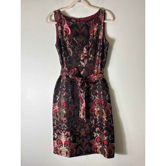 Due per Due Maroon Sleeveless Silk Midi Dress Sz 6