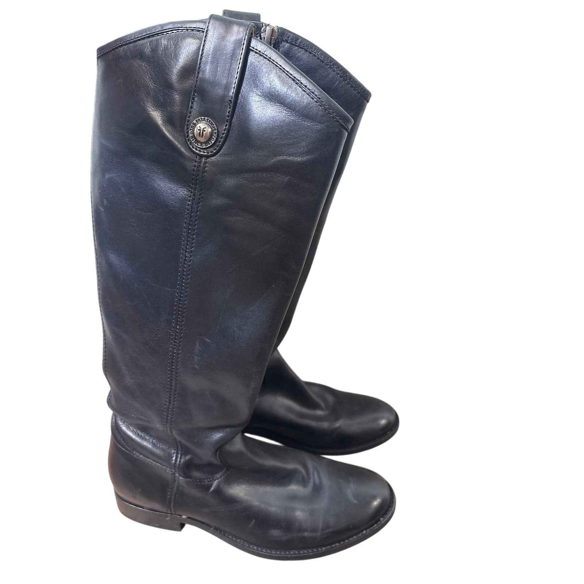 Frye Black Leather Pull On Boots Sz 7.5