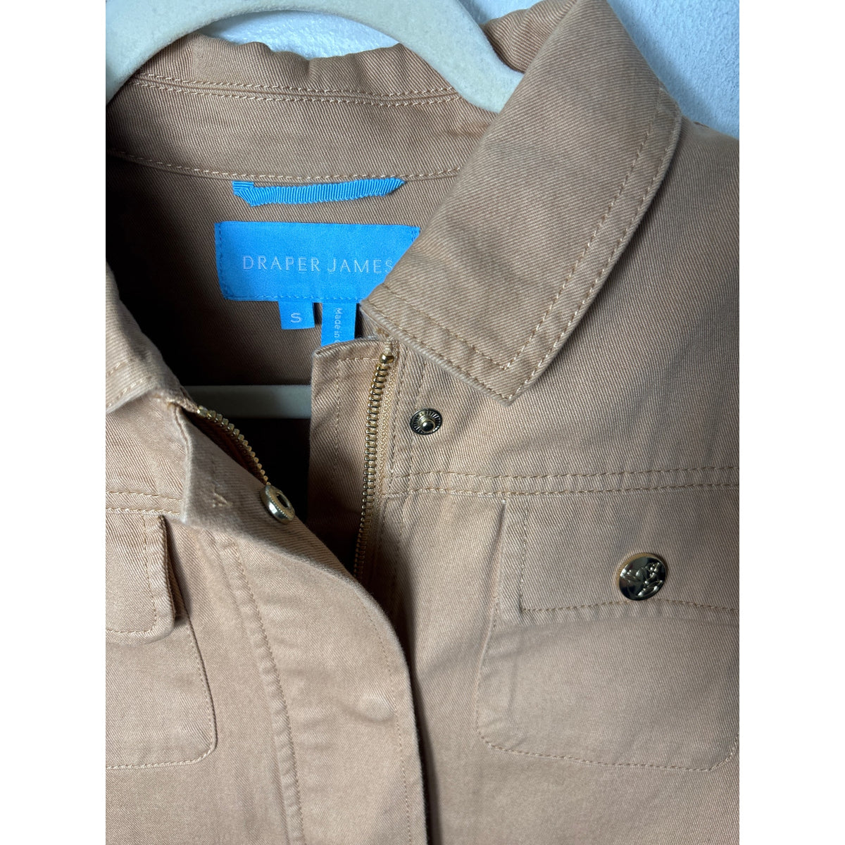 Draper James Camel Colored Long Sleeve Zip Up Jacket Sz S