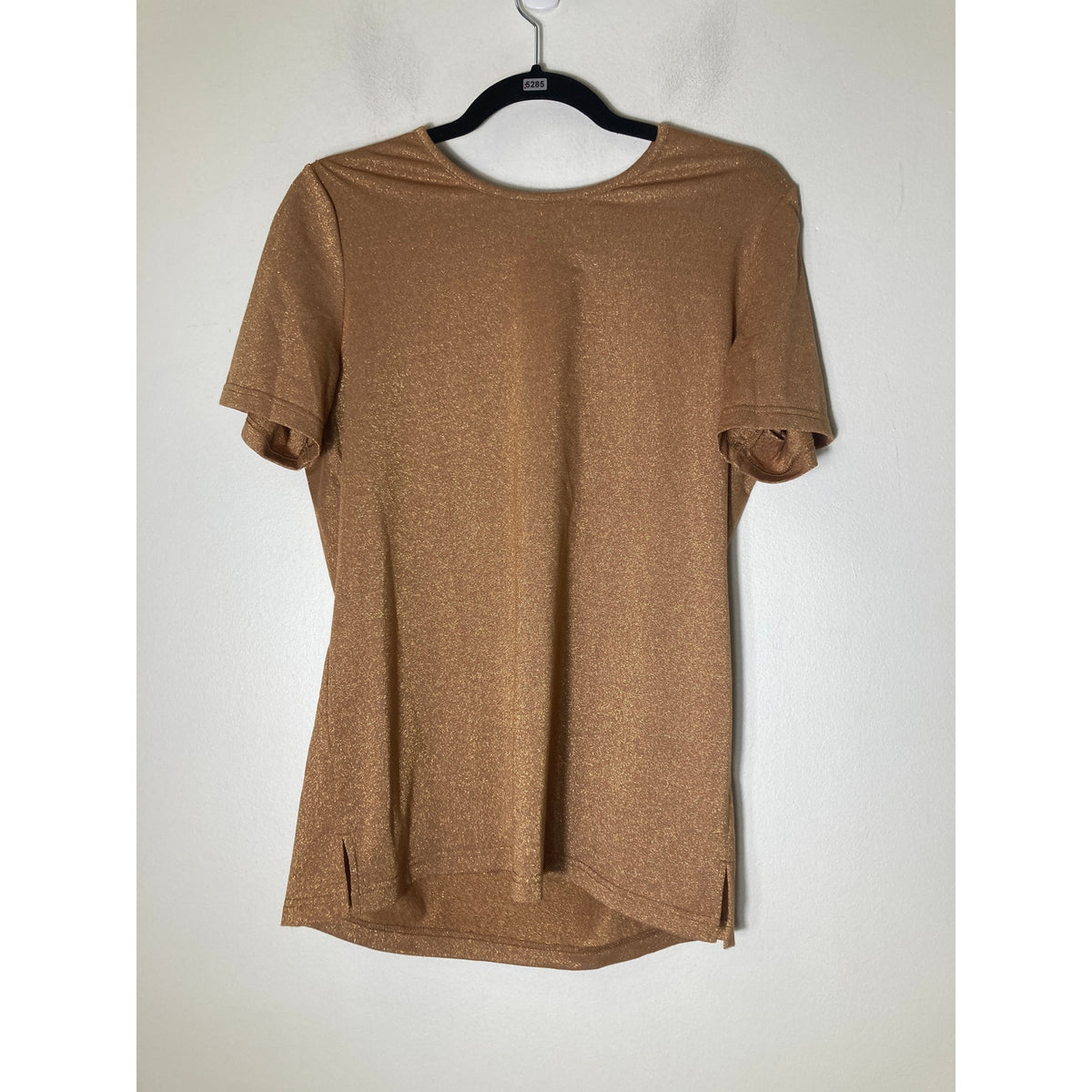 Cali and York Gold Shimmery Short Sleeve Sz S