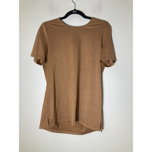 Cali and York Gold Shimmery Short Sleeve Sz S