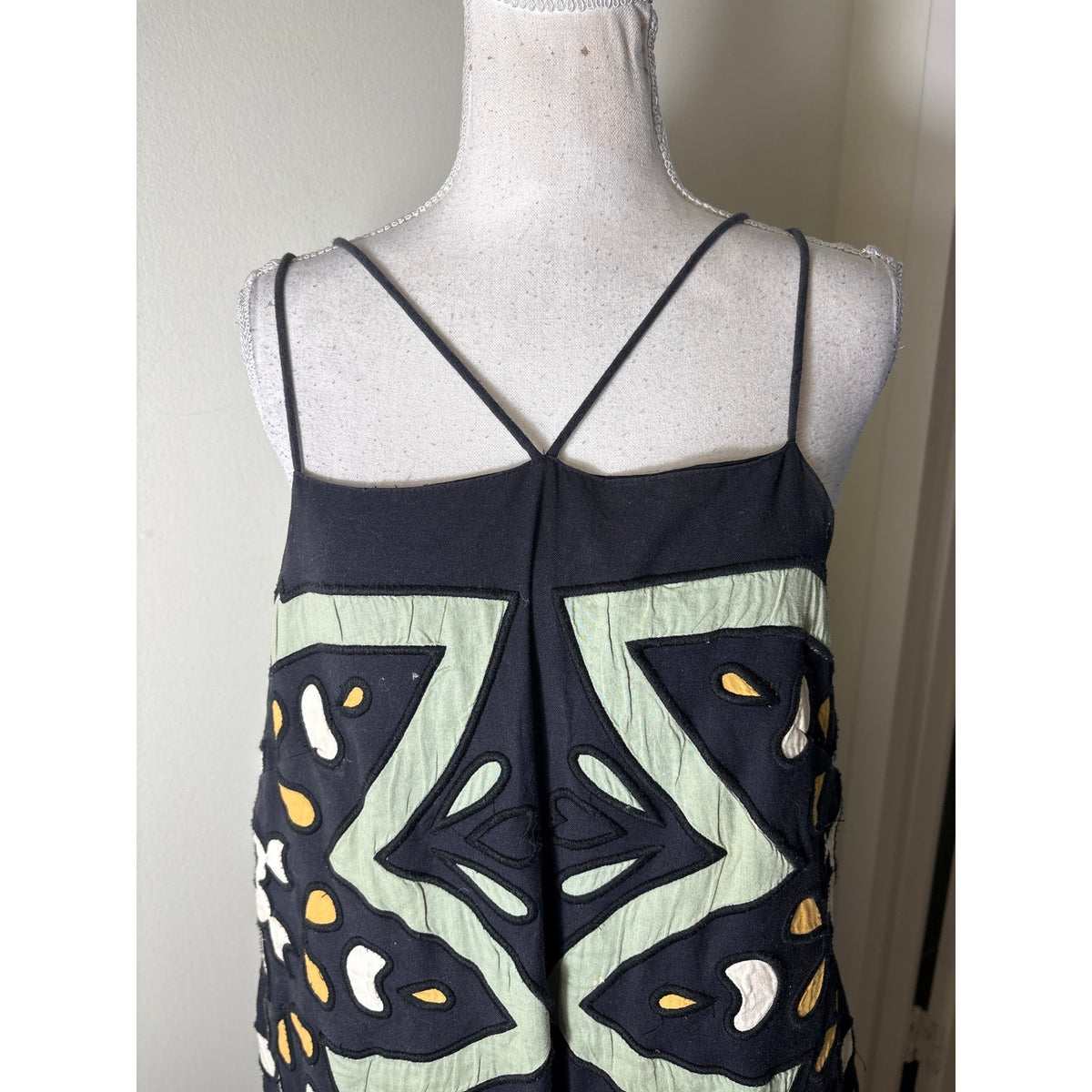 Sea New York Navy With Embroidery Maxi Dress Sz M