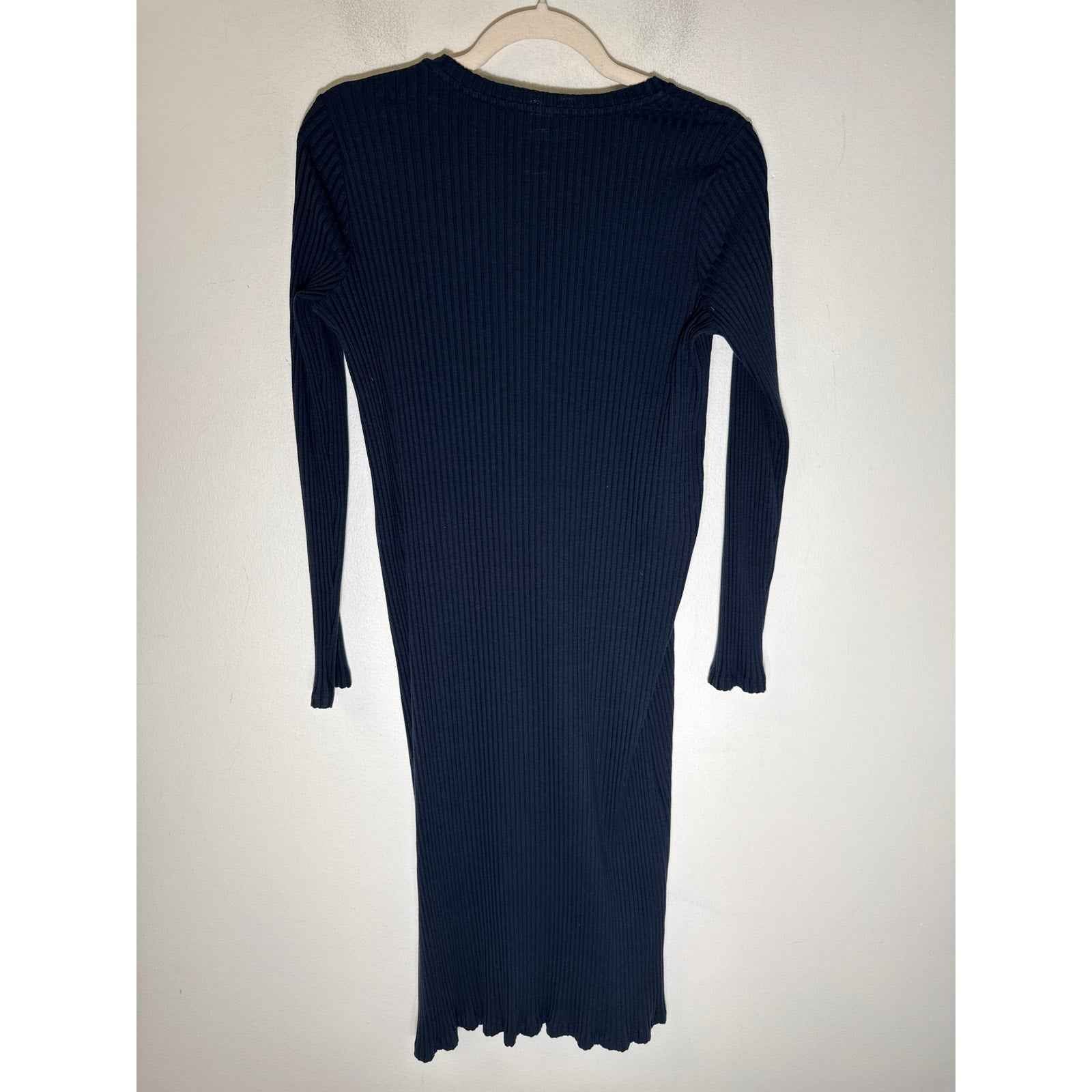 Eileen Fisher Navy Ribbed Boy Con Midi Dress Sz M