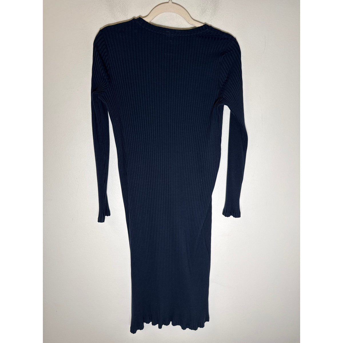 Eileen Fisher Navy Ribbed Boy Con Midi Dress Sz M