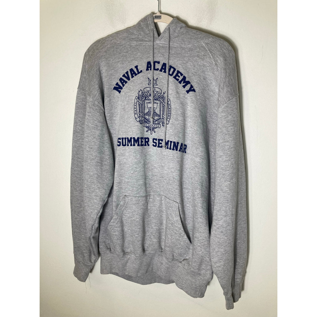 Men's Badger Sport "Naval Academy" Gray Hooded Sweatshirt Sz XL