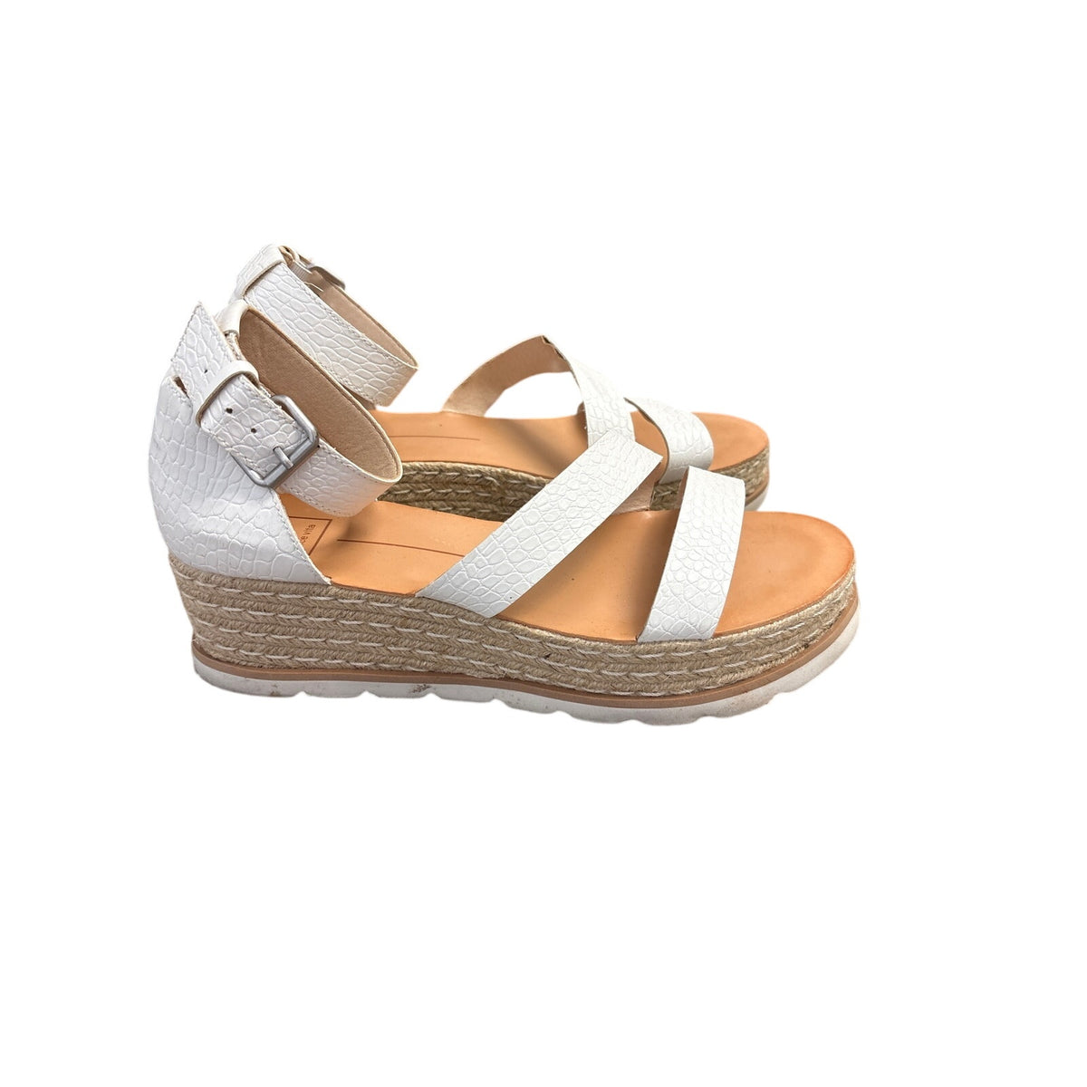 Dolce Vita White Liza Strappy Wedges Sz 10