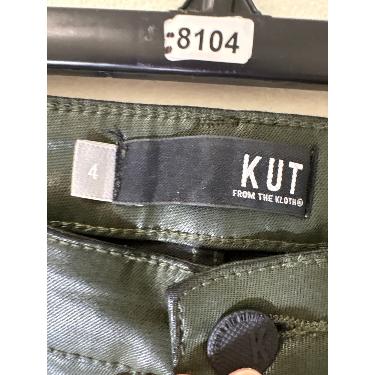 Kut Green Faux Leather Pants Sz 4