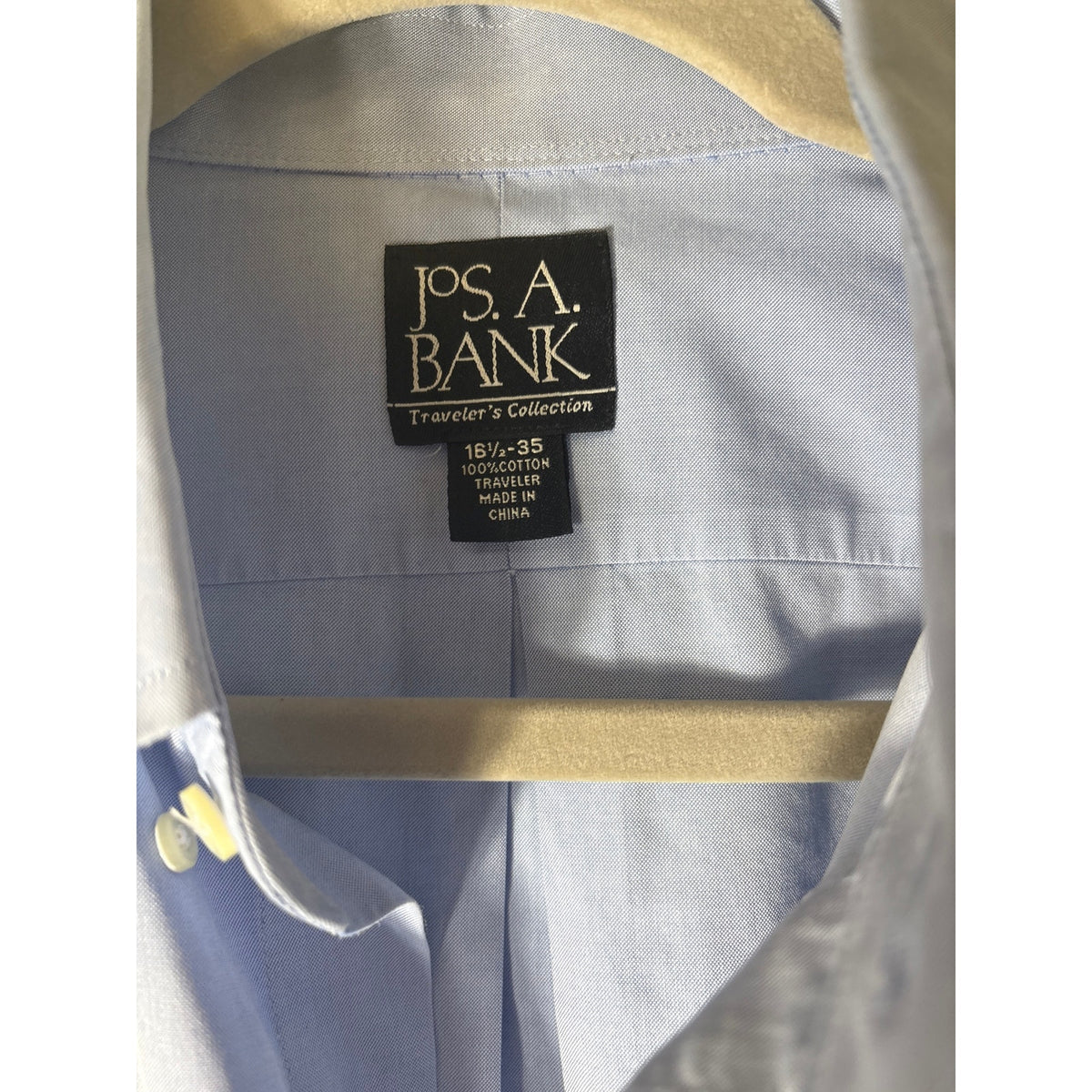 Jos A. Banks Light Blue Long Sleeve Cotton Button Down Shirt Sz 16.5-35
