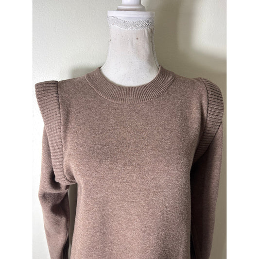 Sea New York Brown Long Sleeve Crew Neck Sweater Sz S
