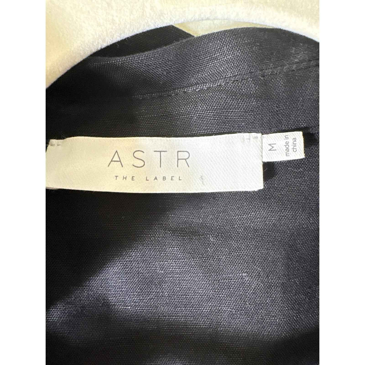 Astr The Label Black Linen Sleeveless Front Knot Blouse Sz M