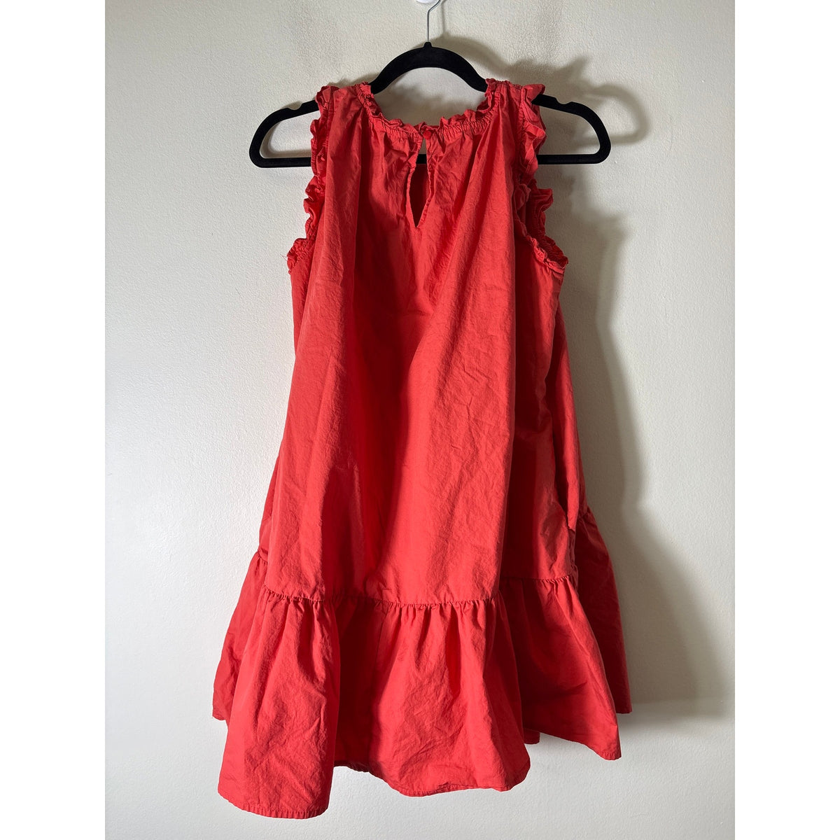 &Merci Orange Sleeveless Cotton Smocked Knee Length Dress Sz M