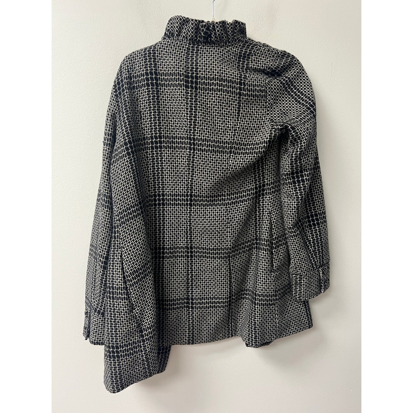 Tulle Black White Wool Coat Sz M