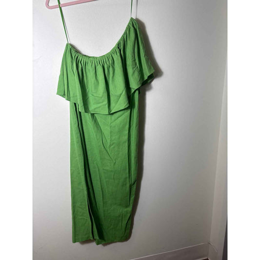 NWT Pomander Place Green Florencia One Shouder Dress Sz S