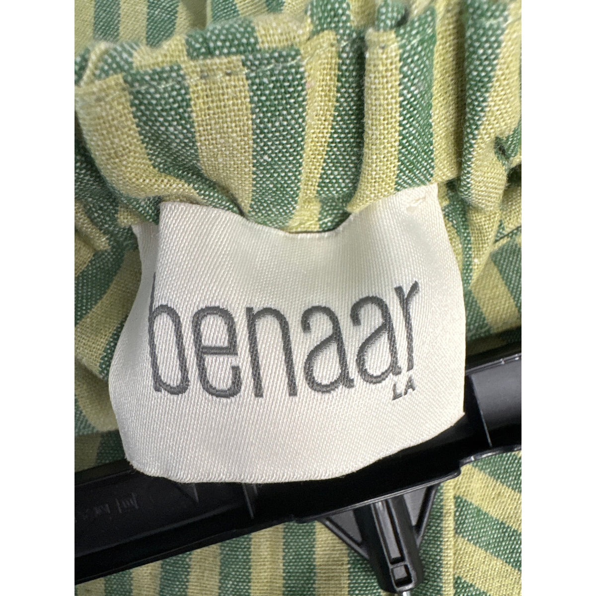 Benaar LA Yellow and Green Stripe Full Linen Maxi Skirt Sz 6