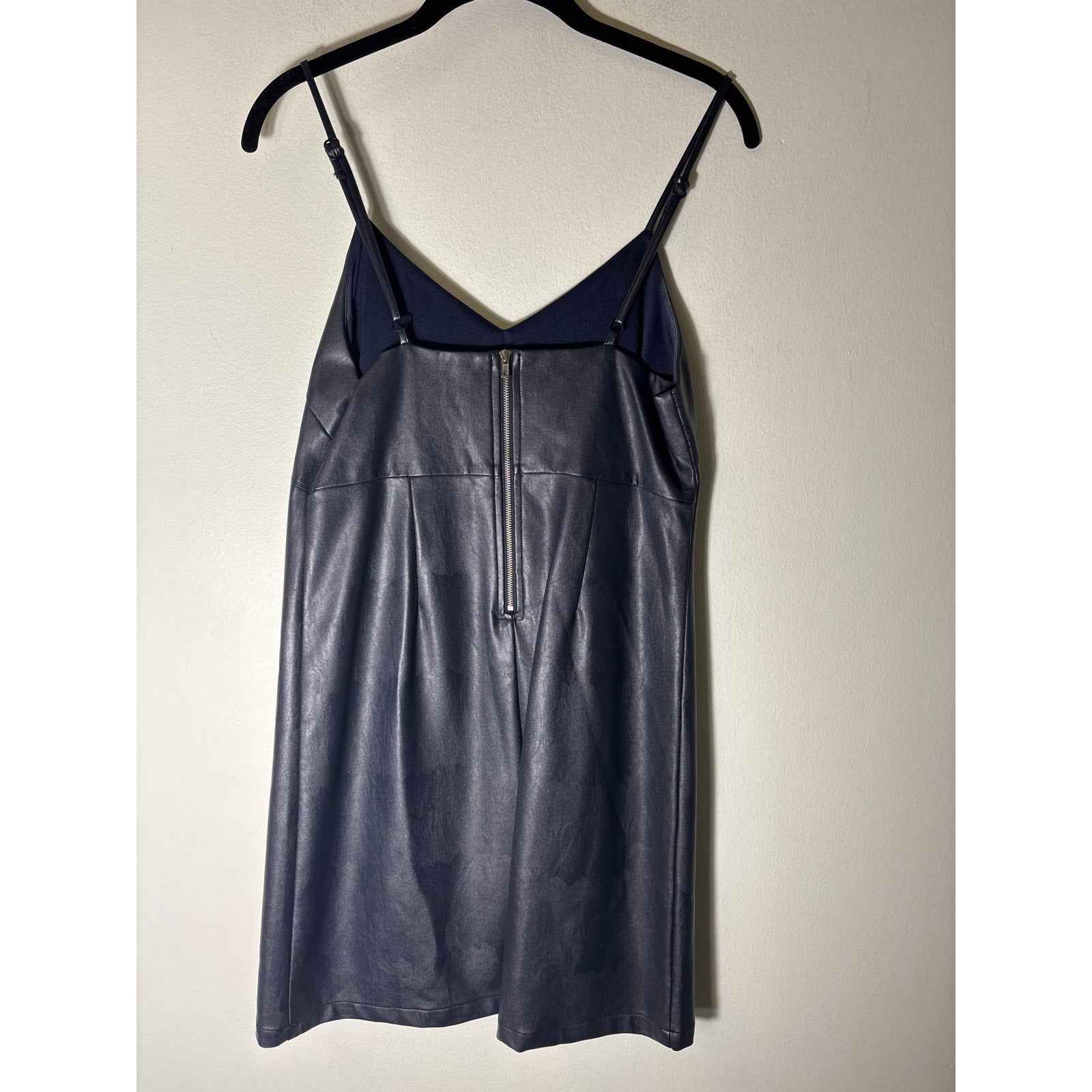Sugar Lips Black Vegan Leather Mini Dress Sz S