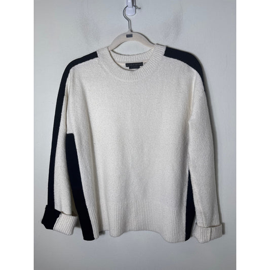 Alice + Olivia Cream With Black Stripe Sweater Sz S