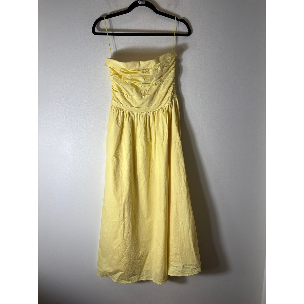 WAYF Yellow Strapless Cotton A-Line Maxi Dress Sz S