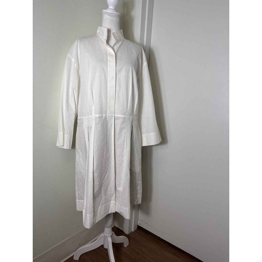 Vince White Pleated Dress Sz L