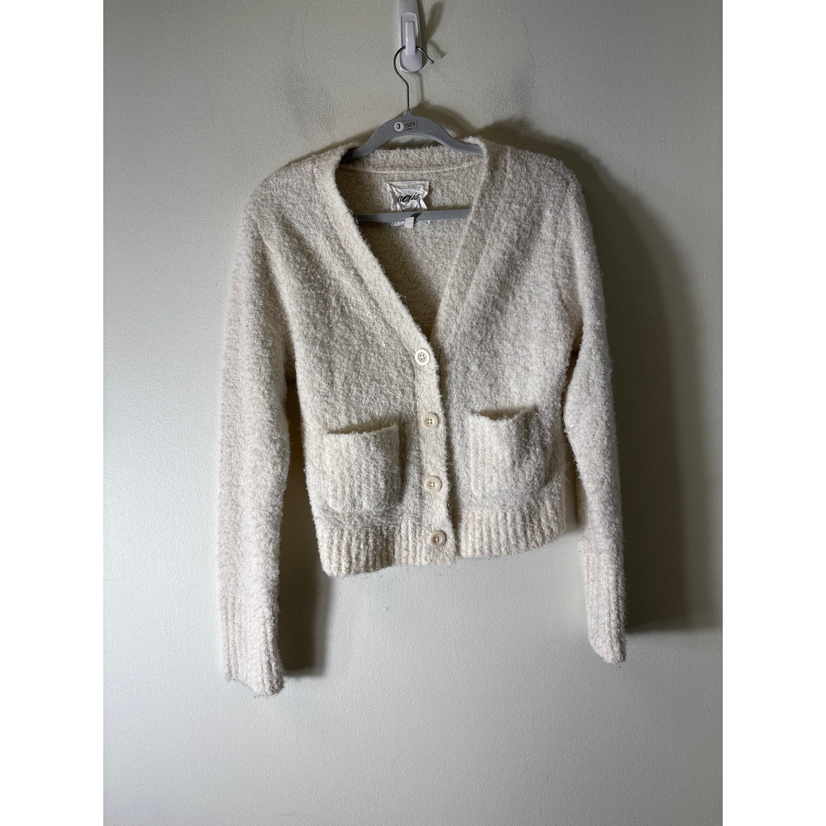Aerie Beige Wooly Cardigan Sweater Sz S