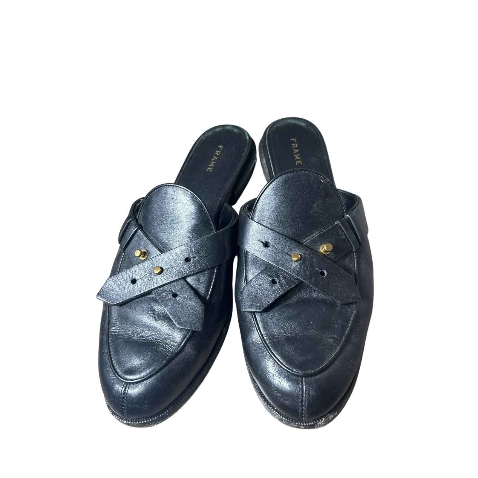 Frame Black Loafer Slide Ons Sz 39 (8.5)