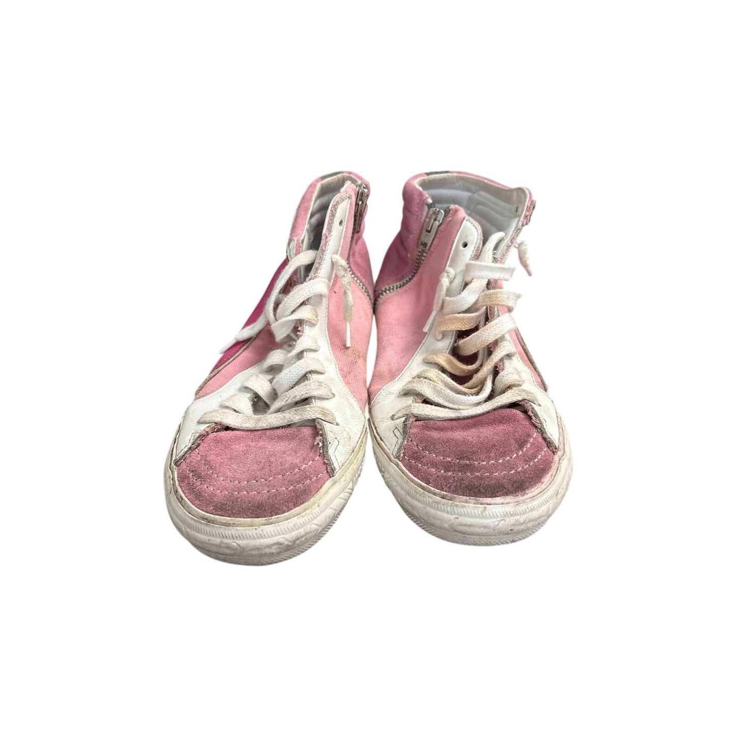 Golden Goose Pink High Top Side Zipper Tennis Shoes Sz 37 (7)