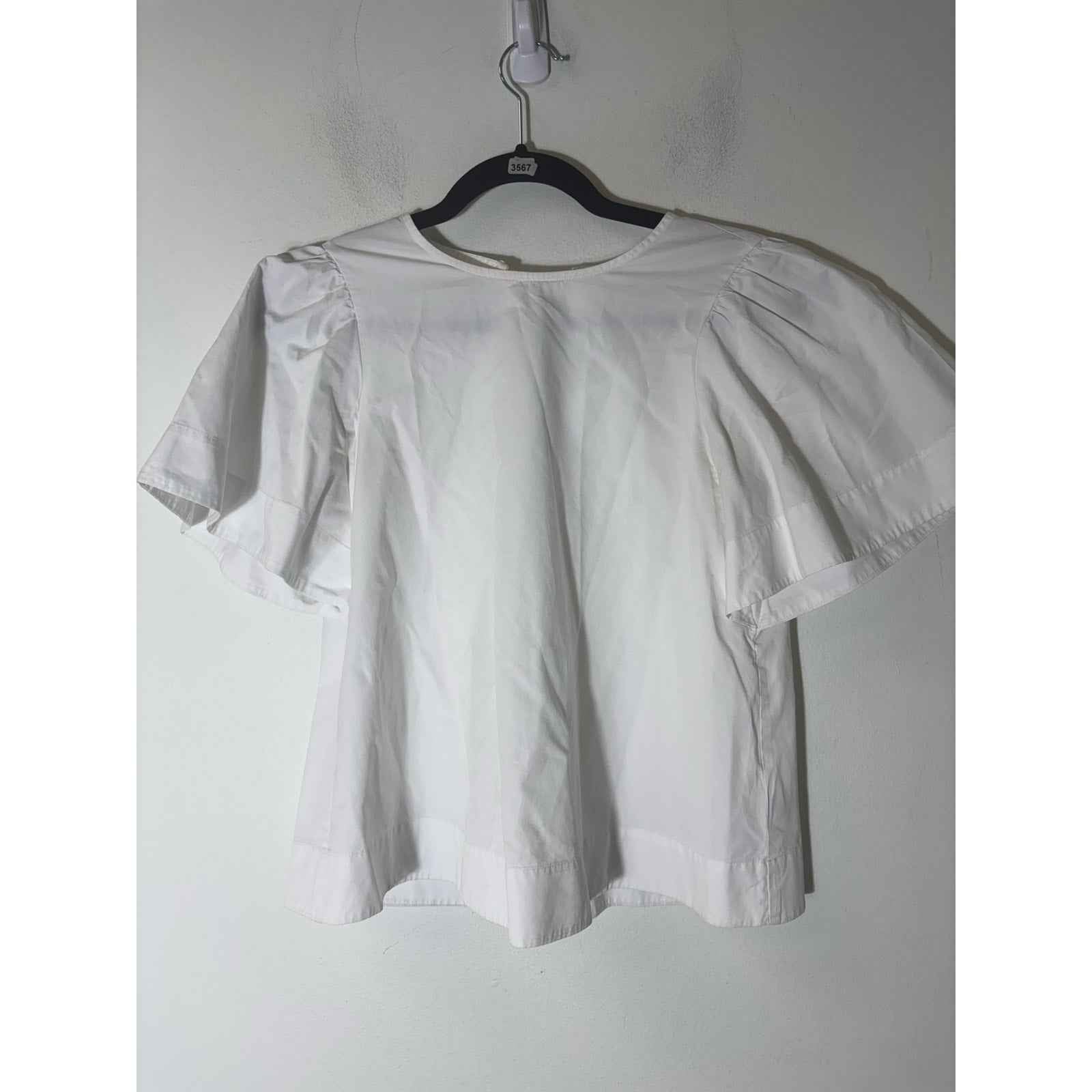Broome Street Kate Spade White Cotton Blouse with Bell Sleeves Sz XS