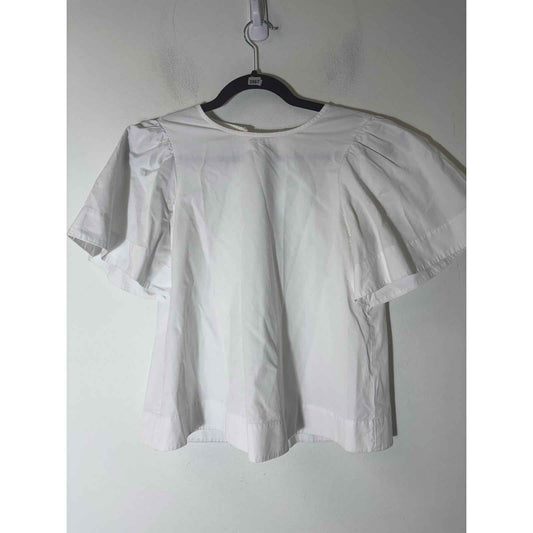 Broome Street Kate Spade White Cotton Blouse with Bell Sleeves Sz XS
