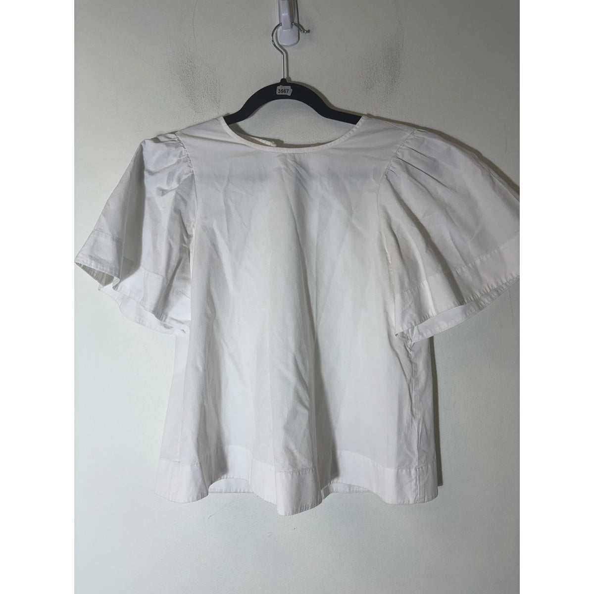 Broome Street Kate Spade White Cotton Blouse with Bell Sleeves Sz XS