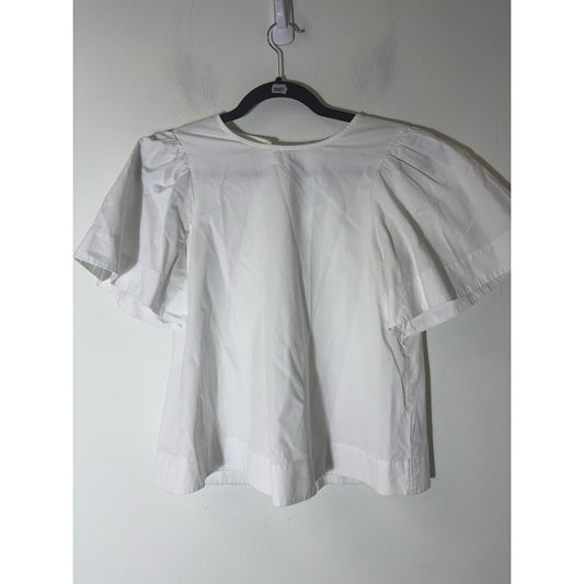 Broome Street Kate Spade White Cotton Blouse with Bell Sleeves Sz XS