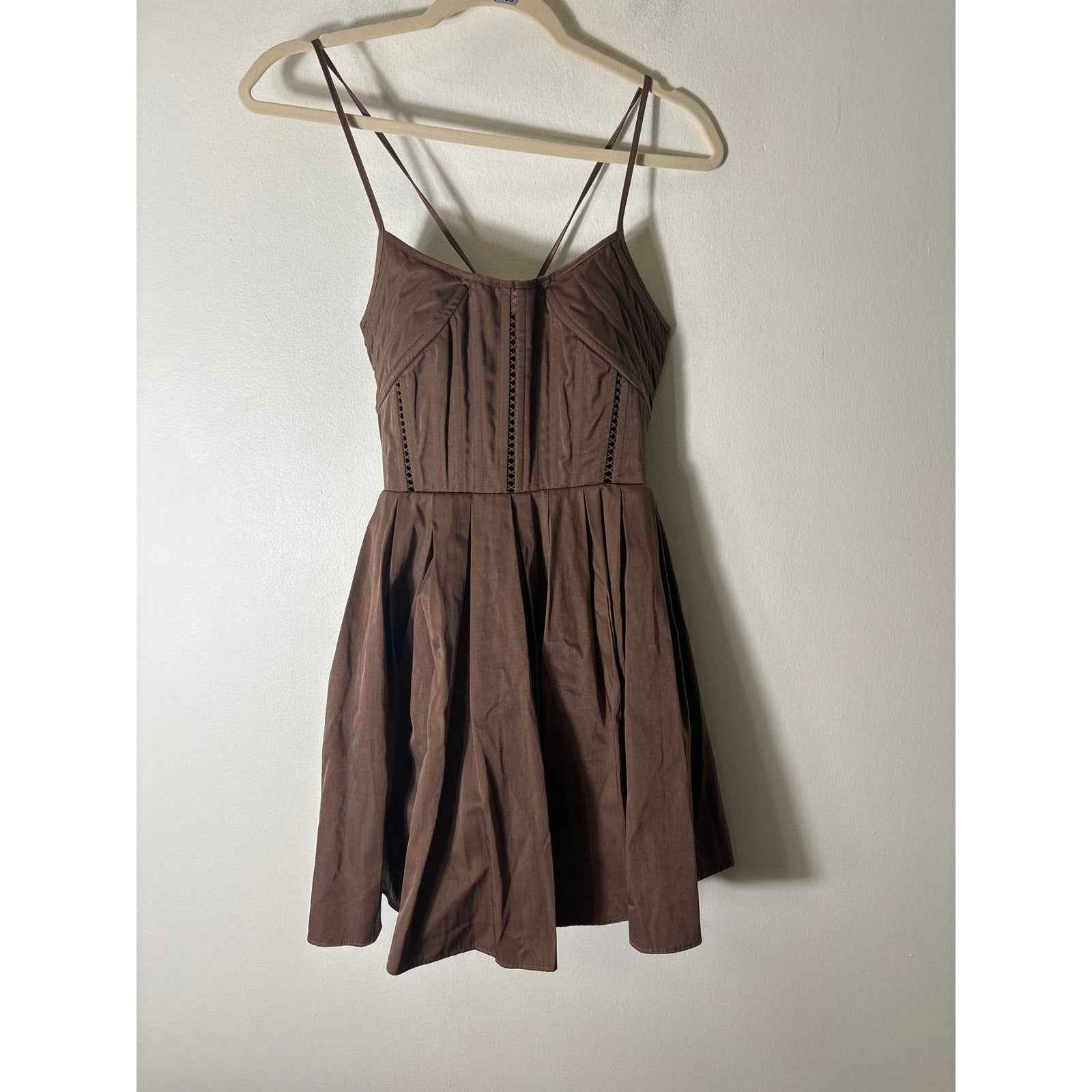 Asos Brown Corset Mini Dress Sz 4
